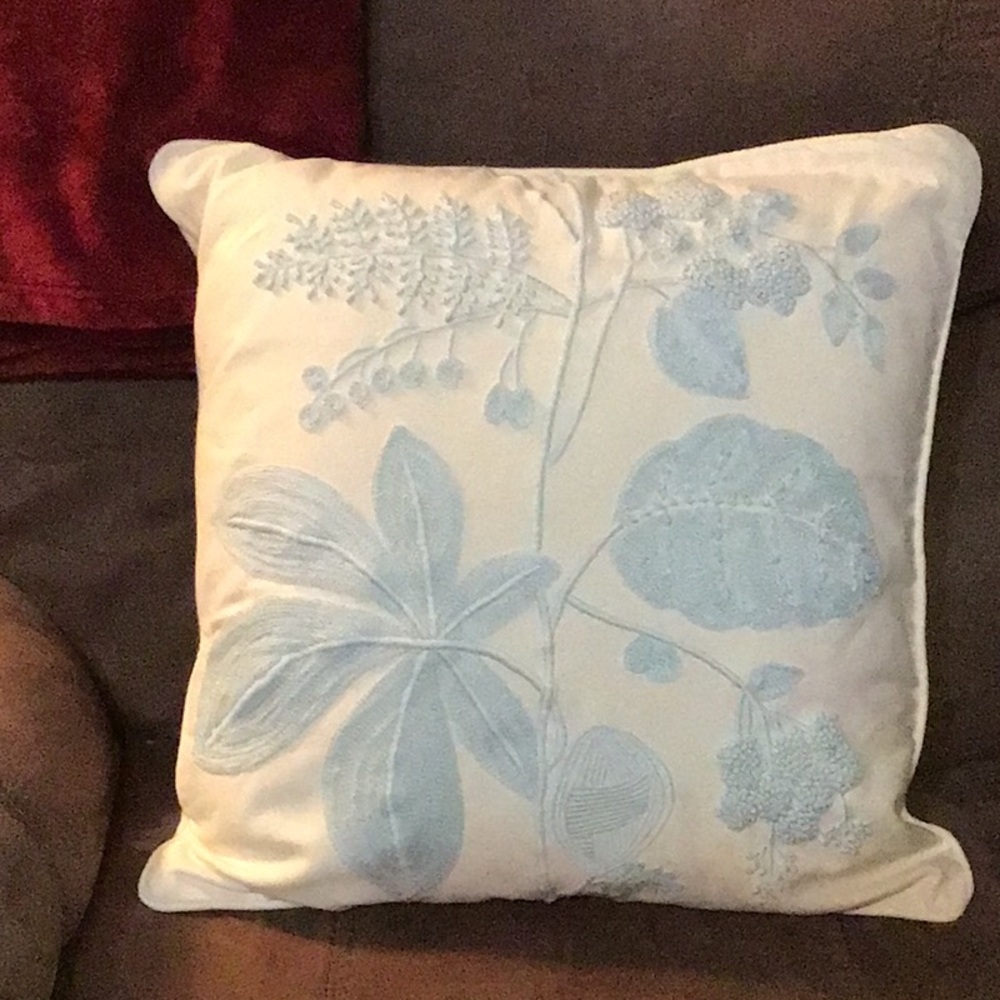 Noble Excellence Floral Embroidered Cushion Cover